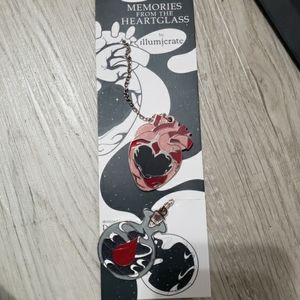 The Bone Witch, heart glass enamel bookmark, Illumicrate